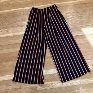 Bar III Black and Red Striped wide leg Pants